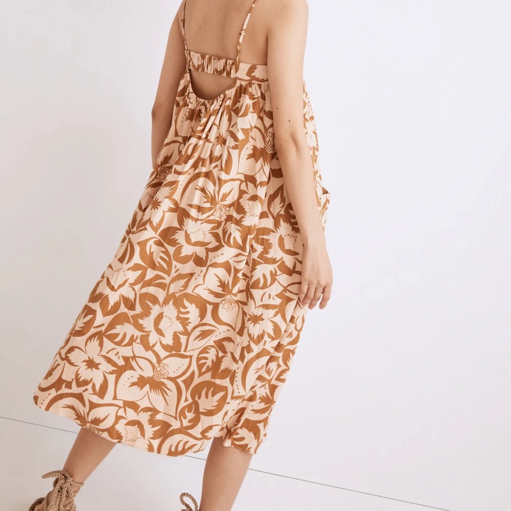 Madewell Floral Tan and Cream Sundress - Picture 2 of 4